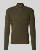 SELECTED HOMME Strickpullover mit Stehkragen Modell 'THEO' in Dunkelgr...