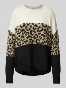 Only Regular Fit Strickpullover mit Animal-Print Colour-Blocking Model...