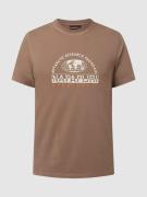 Napapijri T-Shirt aus Baumwolle Modell 'Macas' in Taupe, Größe S