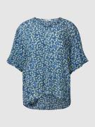 Jake*s Casual Blusenshirt mit Allover-Muster in Blau, Größe 34