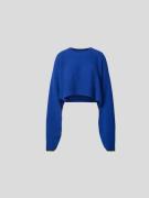 Victoria Beckham Cropped Pullover aus Kaschmir-Mix in Bleu, Größe L