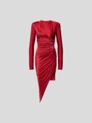 Alexandre Vauthier Midikleid mit Drapierungen in Rot, Größe 38