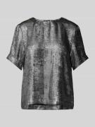 Kaffe Blusenshirt mit Rundhalsausschnitt Modell 'Alorina' in Silber, G...