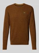 PME Legend Strickpullover mit Label-Patch in Orange, Größe L