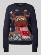 Only Regular Fit Weihnachtspullover mit weichem Puschel Modell 'XMAS' ...