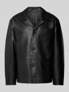 SELECTED HOMME Lederjacke mit Resortkragen Modell 'CARL' in Black, Grö...