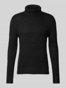 Superdry Strickpullover mit Rollkragen und Viskose-Anteil in Black, Gr...