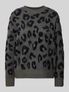 Only Comfort Fit Strickpullover mit flauschigem Leo-Print Modell 'SARA...