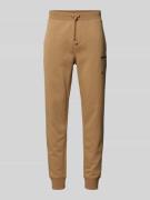 POLO SPORT Slim Fit Sweatpants mit Label-Stitching in Khaki, Größe L