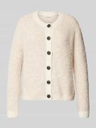 Tom Tailor Bouclé Cardigan mit Wollanteil in Beige, Größe L