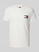 Tommy Jeans T-Shirt mit Label-Print in Offwhite, Größe L