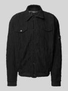 CARLO COLUCCI Regular Fit Blouson mit Label-Patch in Black, Größe L