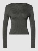 Mango Strickpullover mit U-Boot-Ausschnitt Modell 'METALIK' in Black, ...