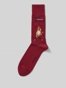 Burlington Socken mit Motiv-Stitching Modell 'Rocking XMas' in Dunkelr...