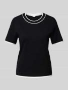 s.Oliver BLACK LABEL Regular Fit T-Shirt in Feinstrick-Optik in Black,...