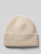 MARC O POLO Beanie mit Schurwolle in Ripp-Optik in Beige, Größe 1