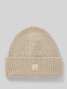 Marc O'Polo Denim Beanie mit Label-Badge in Beige, Größe 1