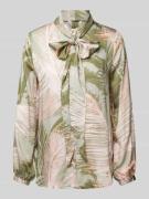 Emily Van den Bergh Regular Fit Bluse mit Schleifen-Detail in Khaki, G...