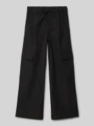 s.Oliver RED LABEL Straight Leg Hose mit Tunnelzug in Black, Größe 140