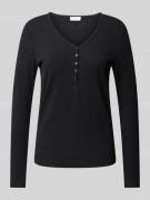 s.Oliver RED LABEL Slim Fit Langarmshirt mit Henleyausschnitt in Black...