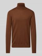 JOOP! Collection Rollkragenpullover aus reiner Schurwolle mit Teilungs...