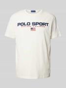 Polo Sport T-Shirt mit Label-Print in Offwhite, Größe M