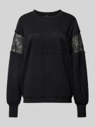 Soyaconcept Sweatshirt mit Spitzenbesatz Modell 'BANU' in Black, Größe...