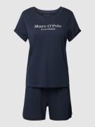 MARC O POLO Pyjama mit Label-Print Modell 'MIX N MATCH' in Dunkelblau,...