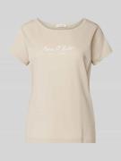 MARC O POLO T-Shirt mit Statement-Print in Beige, Größe XS