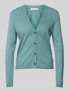 MARC O POLO Strickcardigan mit V-Ausschnitt in Aqua, Größe S