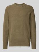 SELECTED HOMME Strickpullover mit Strukturmuster Modell 'ROSS' in Oliv...