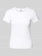 Drykorn Slim Fit T-Shirt mit Rundhalsausschnitt Modell 'KOALE' in Weis...