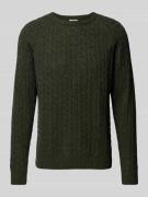 Lindbergh Strickpullover mit gerippten Abschlüssen in Khaki, Größe L