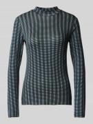 Tom Tailor Shaped Fit Langarmshirt aus Viskose-Mix mit Allover-Muster ...