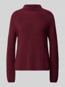 MARC O POLO Langarmpullover mit Stehkragen in Bordeaux, Größe M