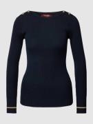 Max Mara Studio Strickpullover in Ripp-Optik Modell 'BANFY' in Dunkelb...