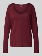 TOMMY HILFIGER Longsleeve mit Logo-Print in Bordeaux, Größe L