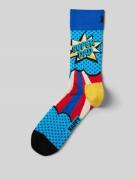 Happy Socks Socken mit Motiv-Stitching Modell 'Super Dad' in Blau, Grö...