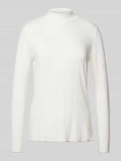 Smith and Soul Longsleeve mit Stehkragen in Offwhite, Größe L