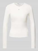 Tommy Jeans Longsleeve mit Label-Stitching in Offwhite, Größe L