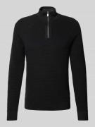 MCNEAL Strickpullover mit gerippten Abschlüssen in Black, Größe L