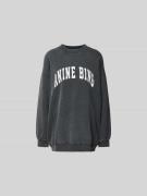 Anine Bing Oversized Sweatshirt mit Label-Print in Black, Größe L