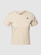 CHAMPION T-Shirt mit Label-Patch in Sand, Größe XL