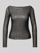 Gina Tricot Longsleeve mit U-Boot-Ausschnitt in Black, Größe L