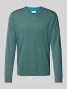 Tom Tailor Regular Fit Strickpullover aus reiner Baumwolle in Dunkelgr...