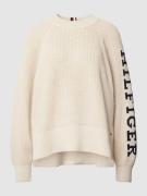 Tommy Hilfiger Strickpullover mit Label-Print Modell 'PLACED' in Sand,...