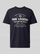 PME Legend T-Shirt mit Label-Print in Marine, Größe L