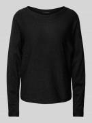 comma Strickpullover aus Viskose-Mix mit U-Boot-Ausschnitt in Black, G...