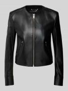 BOSS Lederjacke aus echtem Leder Model 'Sadenita' in Black, Größe 34