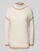 ZABAIONE Oversized Strickpullover mit Stehkragen Modell 'Emily' in Bei...